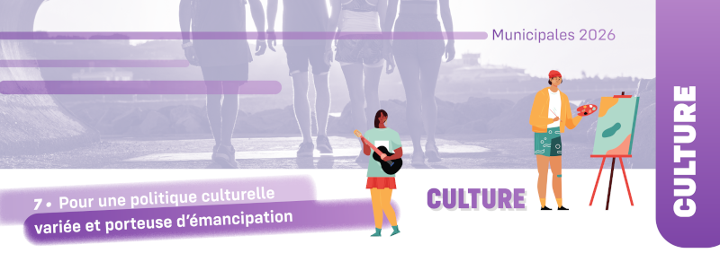 Bannière illustrée sur la politique culturelle.